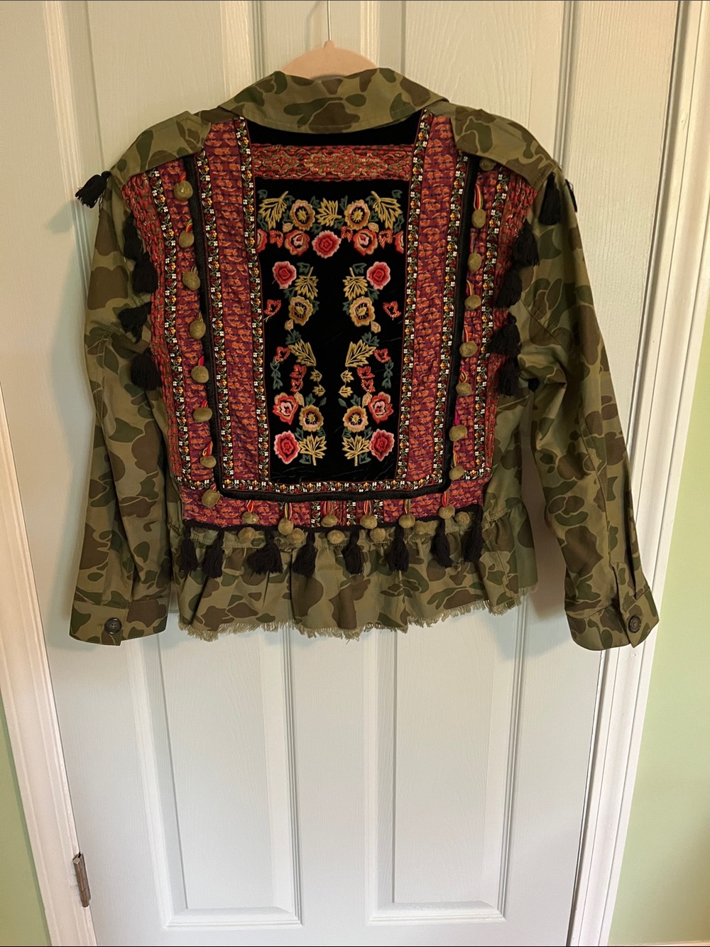 Zara Woman Olive Green Camouflage Jacket